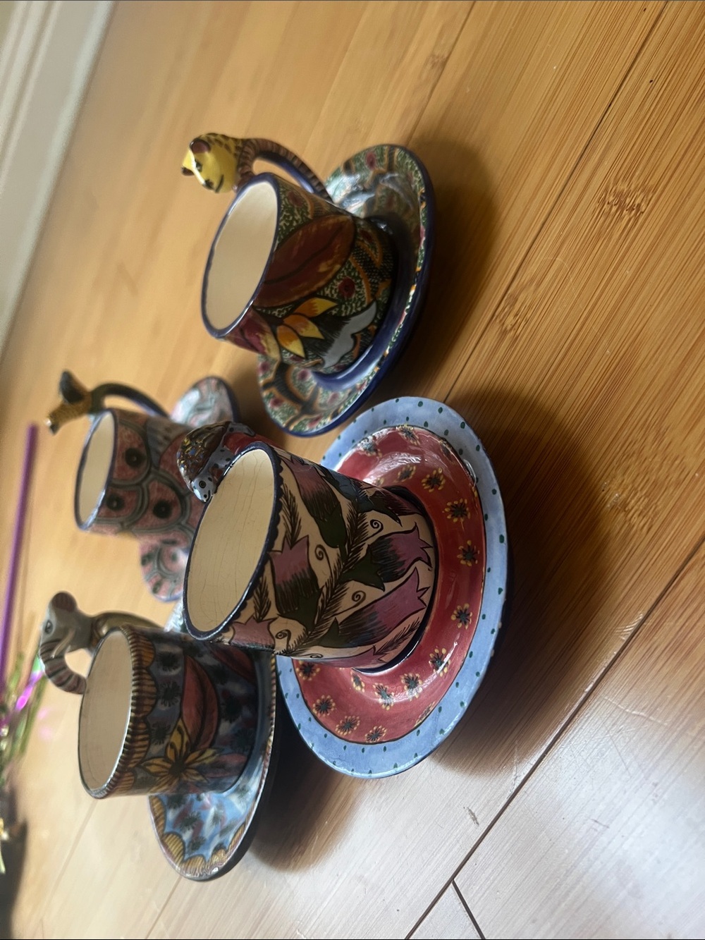 Set of 4 Ardmore Design Studio espresso cups and saucers South Africa - Picture 2 of 12